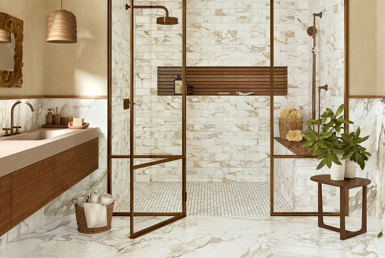 VALLELUNGA / LUCE GREY SATIN /  LUCE GREY MOSAIC SAT BASKET / LUCE GREY MOSAIC BRICK MIX
